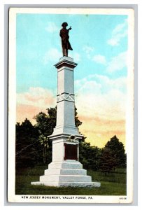 Vintage 1920s Postcard New Jersey Monument, Valley Forge, Pennsylvania