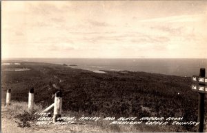RPPC Lakes Upson, Bailey and Agate Harbor from Bluff MI Vintage Postcard M43