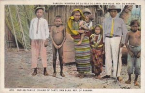 Panama San Blas Typical Indian Family Island Of Carti