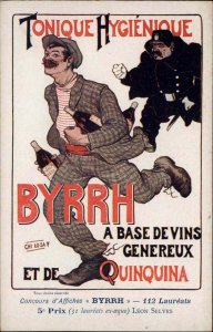 Byrrh Tonique Hygenique Tonic Advertising Police Chase Thief c1910 Postcard