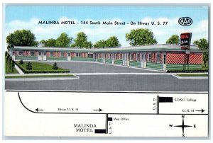 c1940 Malinda Motel Building Restaurant View Brookings South Dakota SD Postcard 