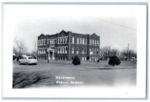 c1950's Public School Building Cars Davenport Iowa IA RPPC Photo Postcard