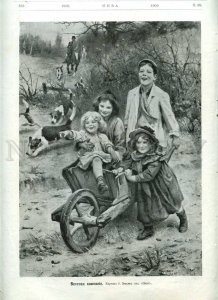 231220 RUSSIA NIVA ELSEY funny company fox terrier dogs old postcard