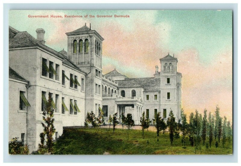 C.1910 Government House, Residence of the Governor Bermuda Postcard P184