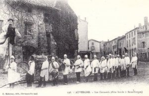 Auvergne Les Cornards French Drum Brass Band Fete Vintage France View Postcard