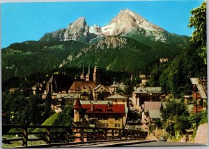 Postcard Germany Berchtesgaden with Watzmann in background