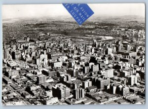 South Africa Postcard Air View Johannesburg 1954 Vintage Posted RPPC Photo