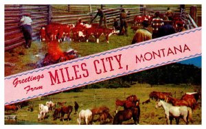 Postcard FARM SCENE Miles City Montana MT AS9876