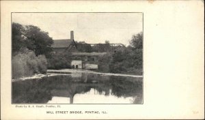 Pontiac Illinois IL Main St. Bridge c1905 Postcard