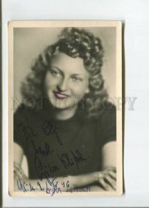 472307 GINA KLITSCH Austrian OPERETTA Singer AUTOGRAPH Vintage PHOTO 1946 year