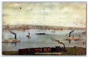 1910 City Of Davenport Iowa IA, Davenport Bag And Paper Company Antique Postcard