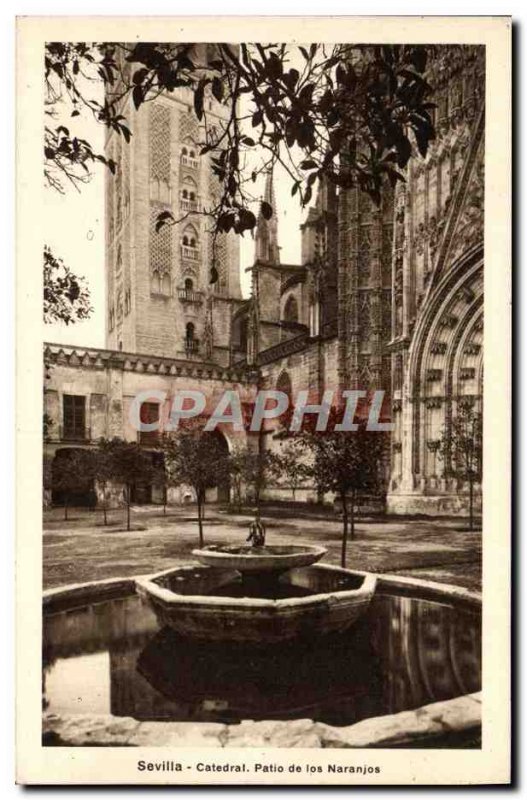 Old Postcard Catedral Sevilla Patio de los Naranjos