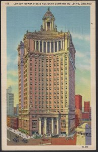 Illinois CHICAGO London Guarantee & Accident Company Building pm1939 ~ Linen