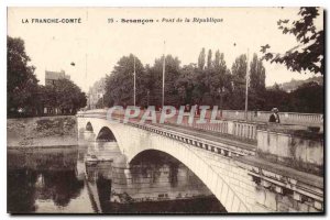 Old Postcard Besancon the Republic Bridge