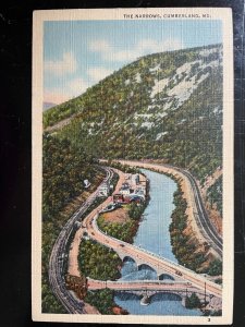 Vintage Postcard 1937 The Narrows, U.S. Route 40, Cumberland, Maryland,