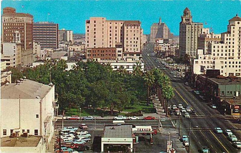 Looking East on Ocean Boulevard, Long Beach, California, CA Chrome