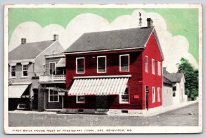 Saint Genevieve Missouri~1st Brick House West Of Mississippi~PM 1947 Postcard
