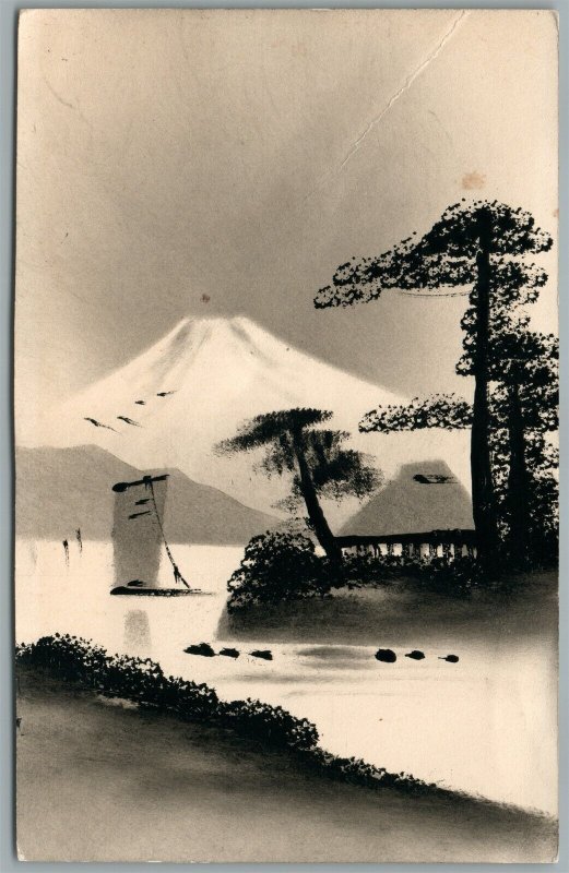 JAPAN FUJI VIEW ANTIQUE JAPANESE POSTCARD