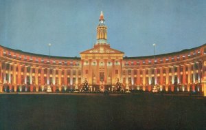 Vintage Postcard City And County Building At Christmas Time Denver Colorado CO