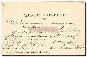 Old Postcard Fancy (drawing hand) Flowers Fish Flag