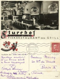 sweden, STOCKHOLM, Fiskrestaurant och Grill Sturehof (1934) Postcard