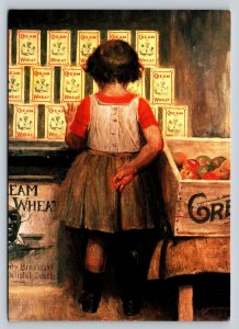 Young Girl in Dress Shops for Cream of Wheat 4x6 Postcard 1728