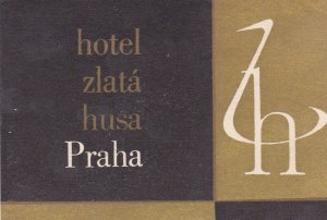 Czechoslovakia Praha Hotel Zlata Husa Vintage Luggage Labe sk3629