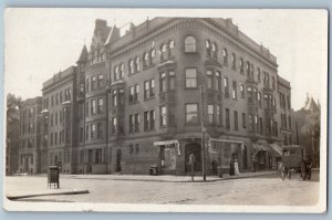 Chicago IL Postcard RPPC Photo Cobden Apartments Belden And Clark Street c1910's