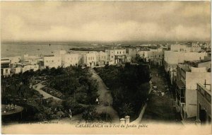 CPA AK Casablanca - Casablanca vu a l'est du Jardin Public MAROC (963331)