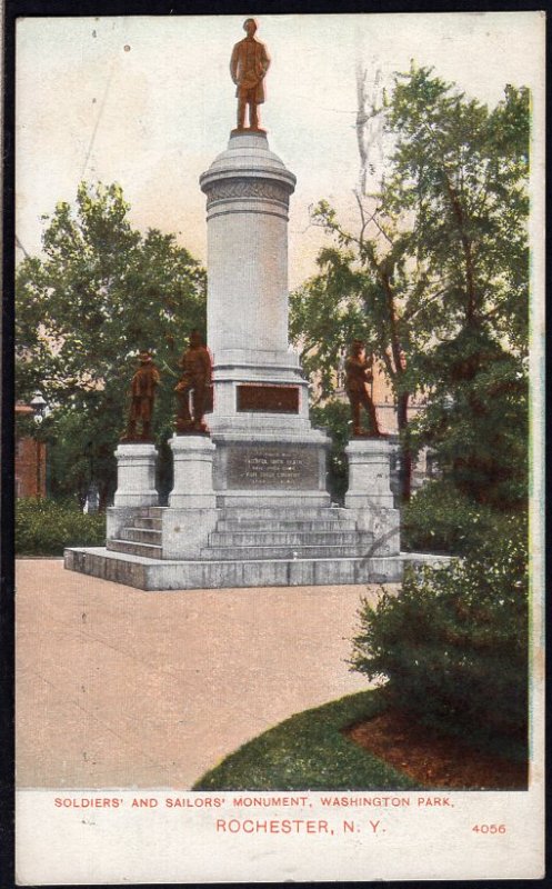 New York ROCHESTER Soldiers and Sailors Monument Washington Park - pm1920 - DB