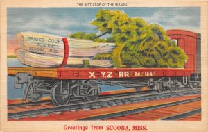 J52/ Scooba Mississippi Postcard Linen Exaggeration Celery Railroad 286