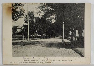 Milltown NJ View on Main Street Looking South by S. Van Derveer 1906 Postcard T2