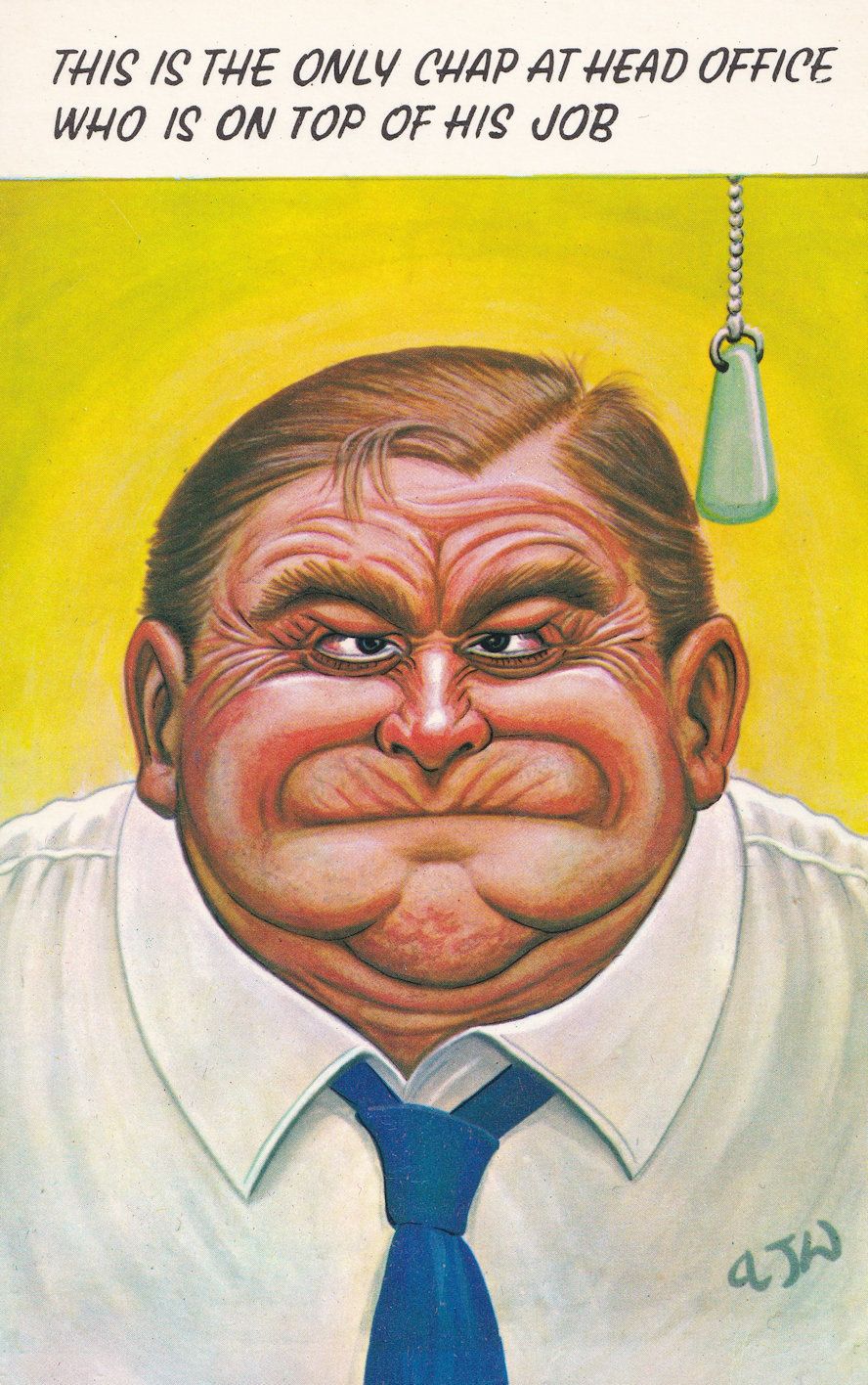 Fat Face Head Office Creep Boss Employee Comic Postcard Topics Humour Postcard Hippostcard