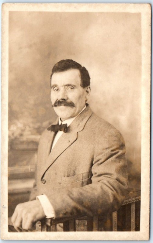 c1910s Peoria, ILL Hispanic Gentleman RPPC Real Photo Studio Postcard Man IL A65