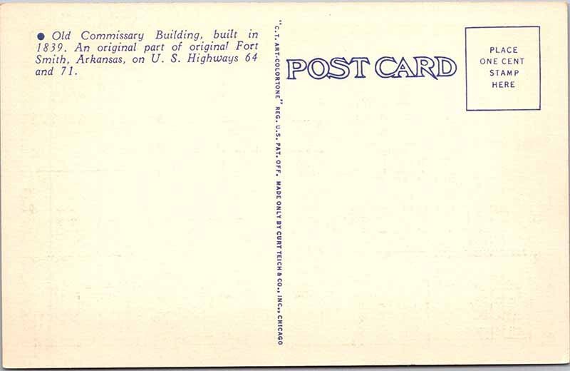 Postcard BUILDING SCENE Fort Smith Arkansas AR AL1201