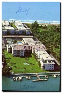 Postcard Modern Beach Harbor Club Gulf OF Mexico Drive Longboat Key Florida S...