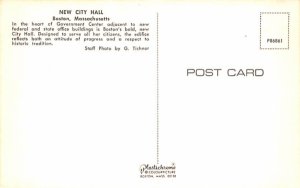 New City Hall Boston, Massachusetts Postcard