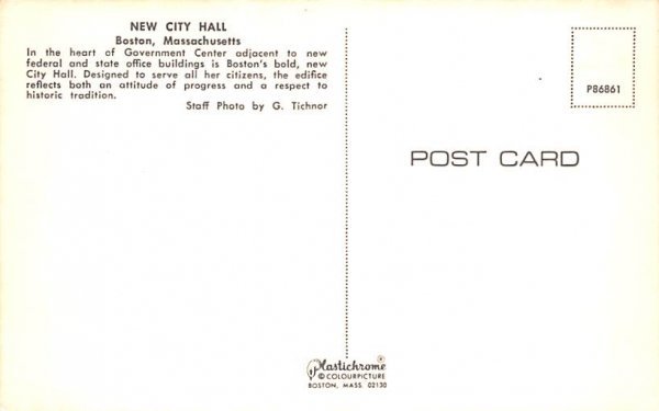 New City Hall Boston, Massachusetts Postcard