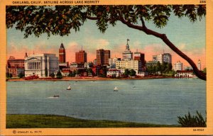 California Oakland Skyline Across Lake Merritt