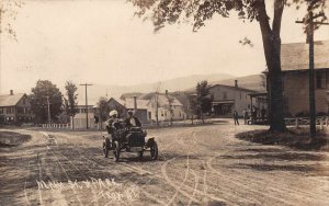 Troy Vermont Main Street & Park, Real Photo Vintage Postcard U13978