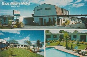 Blue Waters Motel Nelson Tahunanui New Zealand Rare Photo Advertising Postcard