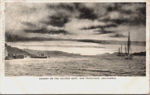 Sunset On The Golden Gate San Francisco California Vintage Postcard C098