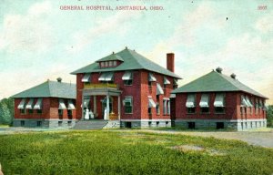 c1910 General Hospital, Ashtabula., OH. Postcard F87