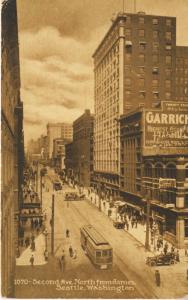 Seattle Washington ~ Second Ave, North From James ~ Downtown WA. Postcard