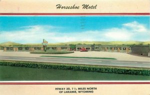 Laramie Wyoming Horseshoe Motel roadside Scott roadside Postcard 21-11554