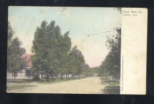 LINTON INDIANA NORTH MAIN STREET SCENE RESIDENCE VINTAGE POSTCARD 1907