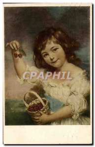 Old Postcard L & # 39Enfant For Cherries Russel Musee du Louvre Paris