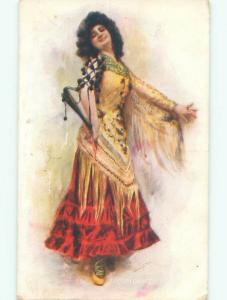 Divided-Back PRETTY WOMAN Risque Interest Postcard AA8475