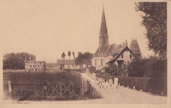 Saint Aubin Church L'Eglise Et La Manoir French Antique Postcard