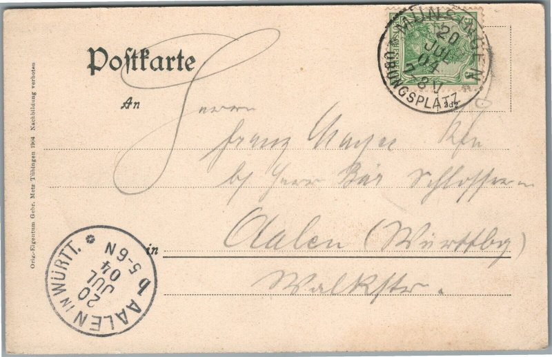 GERMAN MILITARY CAMP MUNSINGEN ANTIQUE POSTCARD